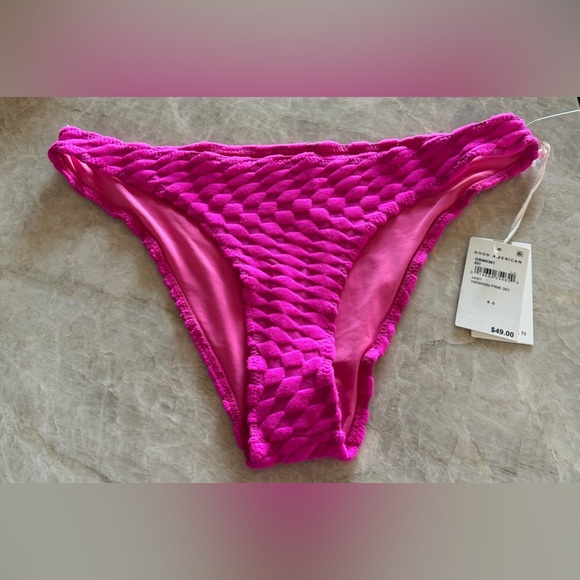 NWT Good‎ American Pink Jacquard Bikini Bottom - Picture 2 of 10